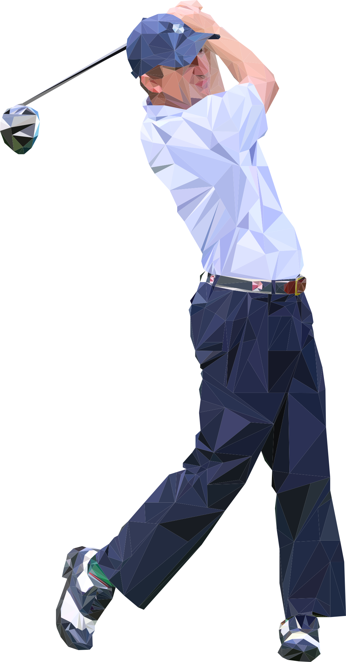 Man swinging a golf club